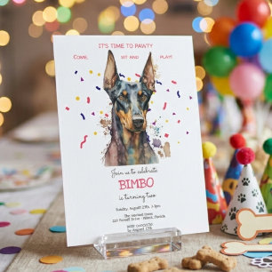 Convite Vamos, festa de aniversário de cão
