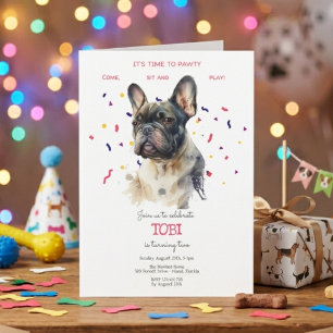 Convite Vamos, festa de aniversário de cão
