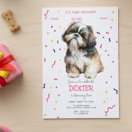 Convite Vamos, festa de aniversário de cão