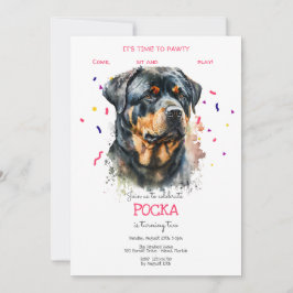 Convite Vamos, festa de aniversário de cão