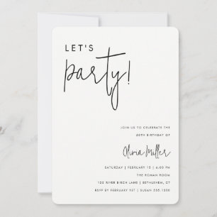 Convite Vamos Festa de Aniversário Minimalista