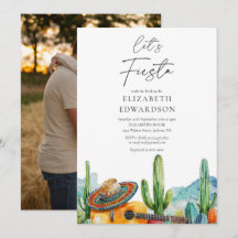 Vamos Festa de Cactus em Aquarela Foto Chá de Noiv