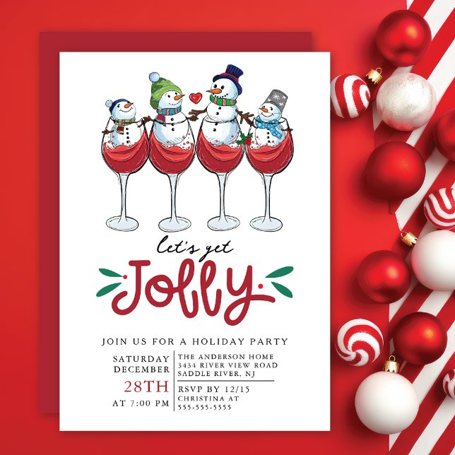 Convite Vamos Festa de Cocktail de Natal Jolly (Criador carregado)