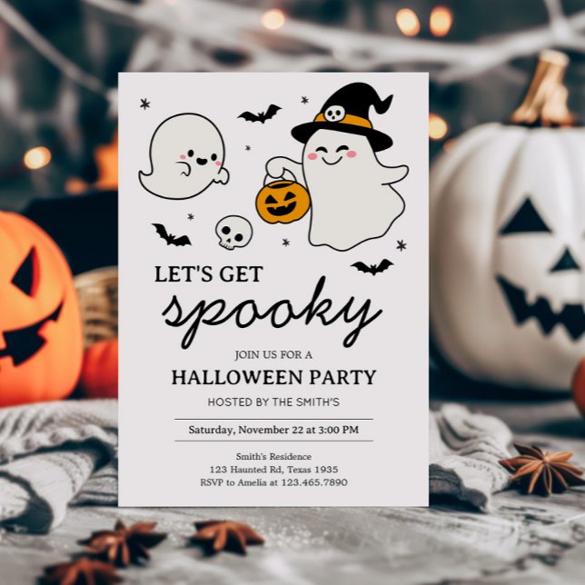 Convite Vamos Festa de Dia das Bruxas Spooky (Let's Get Spooky Halloween Party Invitation)