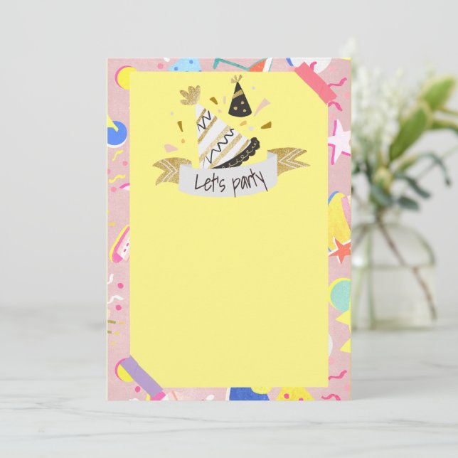 Convite Vamos festejar (Em pé/Frente)