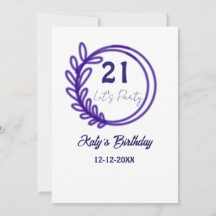 Convite VAMOS FESTEJAR aniversário de 21 anos nome CÍRCULO