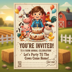 Convite Vamos Festejar Até que as Vacas Voltem para Casa