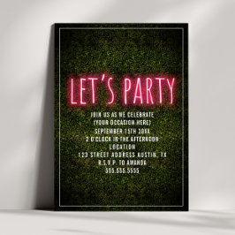 Convite Vamos Festejar Caixa de Buxo Neon Propósito Geral