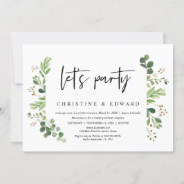 Convite Vamos Festejar, Celebração de Casamento Intimo