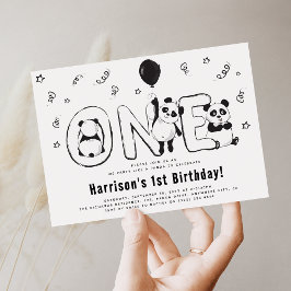 Convite Vamos 'Festejar como um Panda' 1º Aniversário