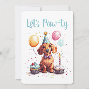 Convite Vamos Festejar o Aniversário dos Cães Dachshund