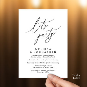 Convite Vamos Festejar, Recepção de Casamento Romântico Mo