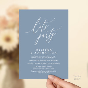 Convite Vamos Festejar, Recepção de Casamento Romântico Mo