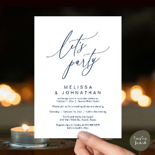 Convite Vamos Festejar, Recepção de Casamento Romântico Mo