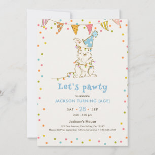 Convite Vamos Festejar Tema Cachorro Aniversário Menino Ed