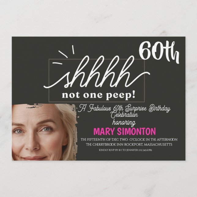 Convite Vamos Festejar! Uma Celebração Surpresa dos 60 Ano (Frente)