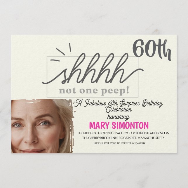 Convite Vamos Festejar! Uma Celebração Surpresa dos 60 Ano (Frente)