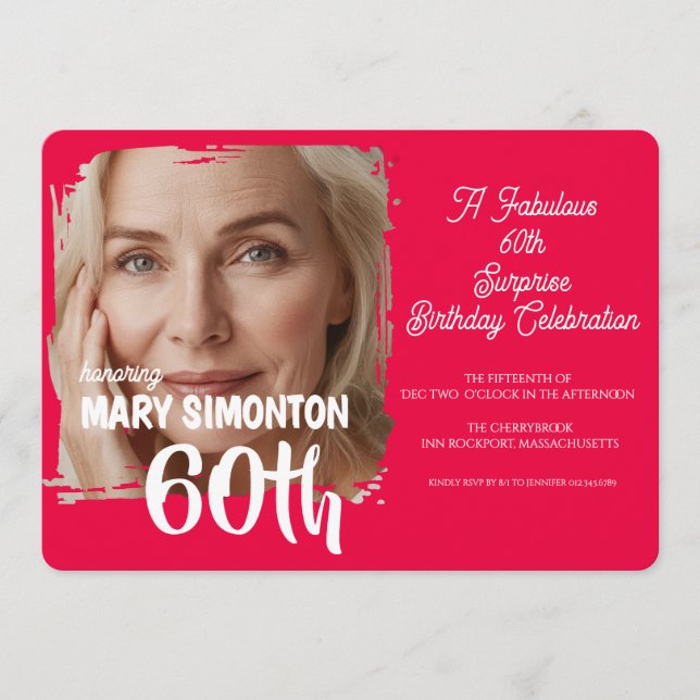 Convite Vamos Festejar! Uma Celebração Surpresa dos 60 Ano (Frente)