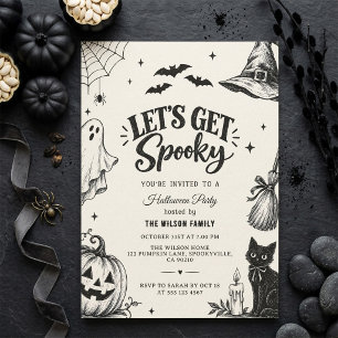 Convite Vamos Ficar Assustador Festa Moderna de Halloween