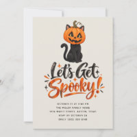 Vamos Ficar Assustador Gato Preto Abóbora Festa de