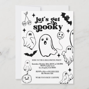 Convite Vamos Ficar Assustadores, Festa de Halloween