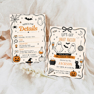 Convite Vamos Ficar com a Cara na Folha Festa de Halloween