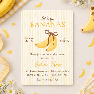 Convite Vamos Ficar Loucos de Banana Chuveiro de Bebê Amar