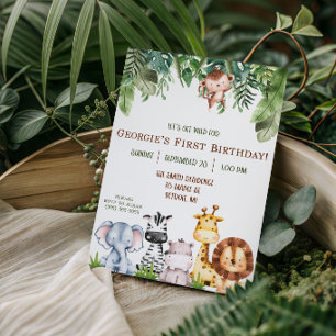 Convite Vamos Ficar Selvagens! Festa de Aniversário de Beb