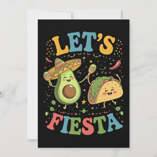 Convite Vamos Fiesta Avocado E Tacos Cinco De Mayo (Frente)