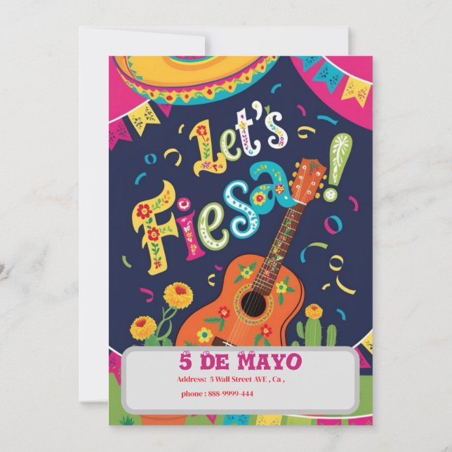 Convite Vamos fiesta cinco de mayo (Verso)