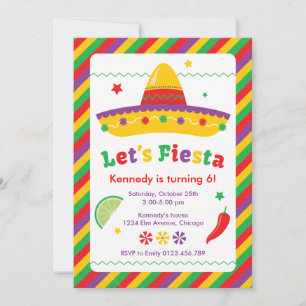 Convite Vamos Fiesta!Convite de aniversário