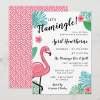 Vamos Flamingle! Chá de fraldas tropical branco ro