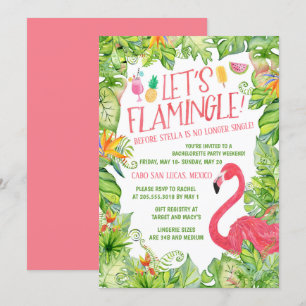 Convite Vamos Flamingle Festa de solteira