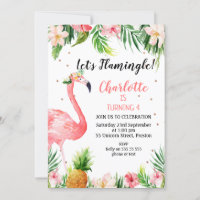 Vamos Floral Tropical Flamingle Birthday