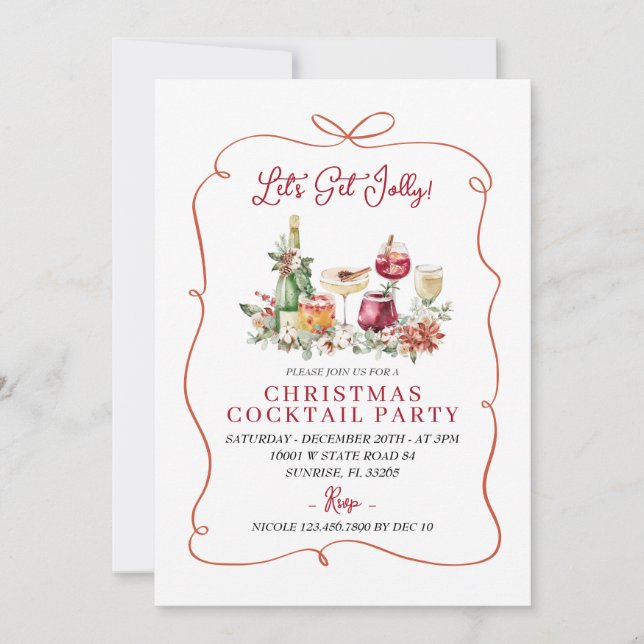Convite Vamos ganha Jolly Winter Cocktail Festa Desenhada (Frente)