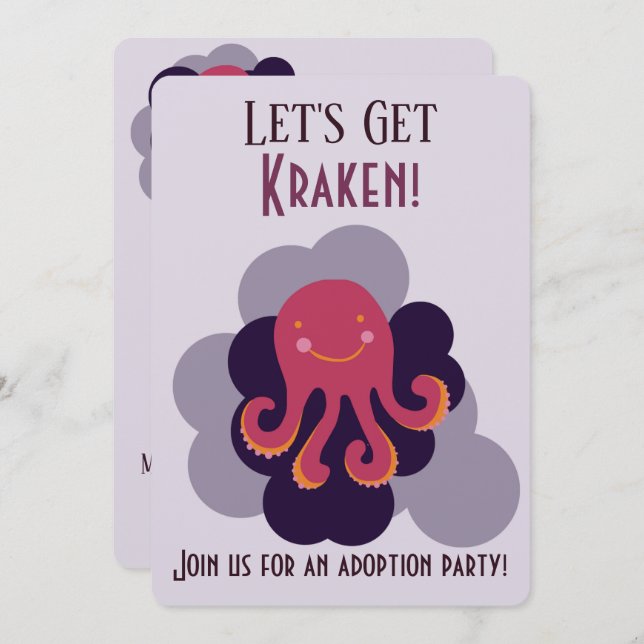 Convite Vamos Get Kraken - Anúncios de adoção (Frente/Verso)