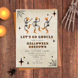 Convite Vamos Go Ghouls Skeleton inicia festa de Halloween