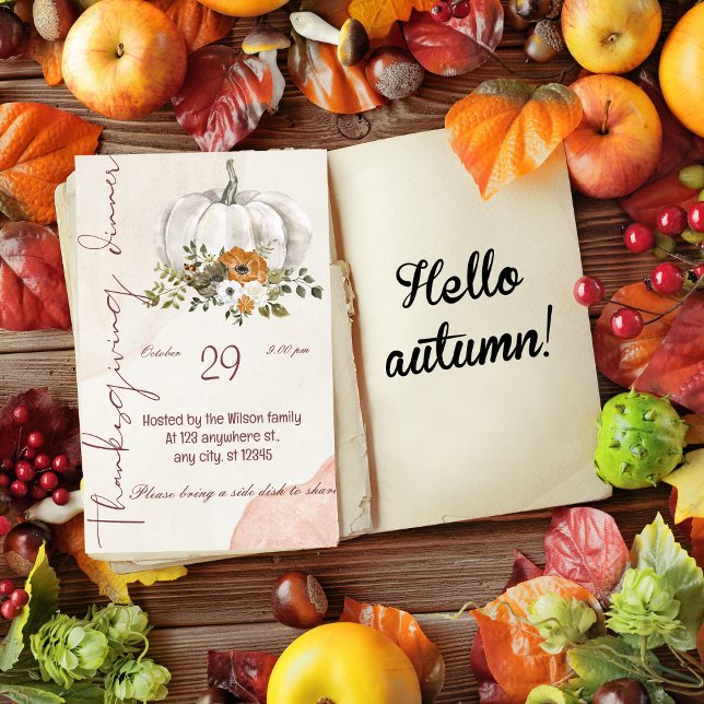 Convite Vamos Jante de Ação de Graças Obrigados (Criador carregado)