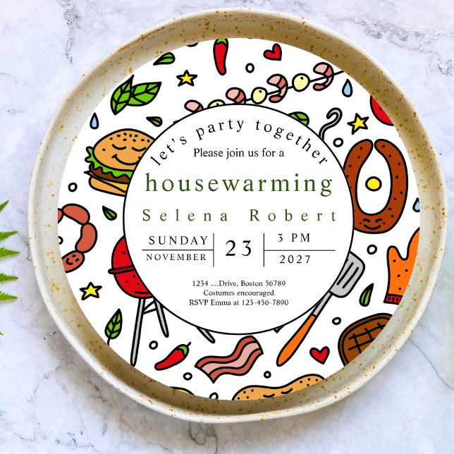 Convite vamos juntos CHURRASCO recorde limpeza doméstica (Criador carregado)