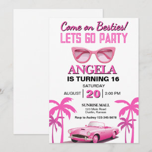 Convite Vamos lá Besties! Festa de Aniversário das Meninas