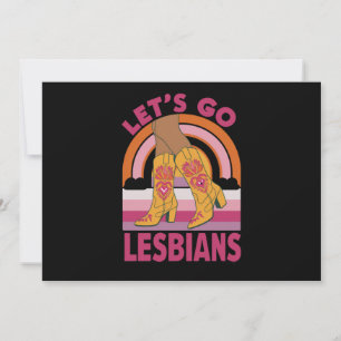 Convite Vamos Lá Lésbicas Mês do Orgulho LGBTQ Cowgirl