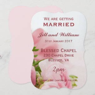 Convite Vamos nos casar com rosas rosa Casamento