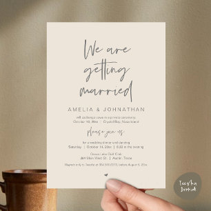 Convite Vamos nos casar, Elopement Janta Dançando