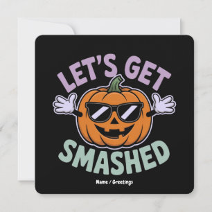 Convite Vamos nos esmagar no Halloween da fantasia da abób