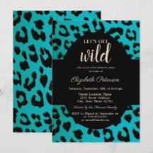 Vamos Obter Azul Impresso Chic Leopard Selvagem