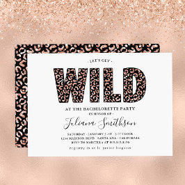 Convite Vamos Obter Bachelorette Leopard Dourado Rosa Selv