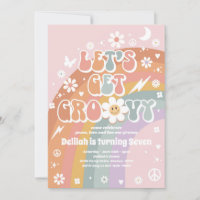 Vamos Obter Festa de aniversário Groovy Hippie Rai