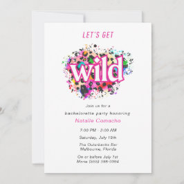 Convite Vamos Obter Festa de solteira Chita Selvagem