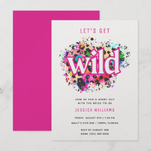 Convite Vamos Obter Festa de solteira de Impressão Animal 