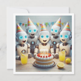 Convite Vamos para aniversário de robôs, aniversário de ci